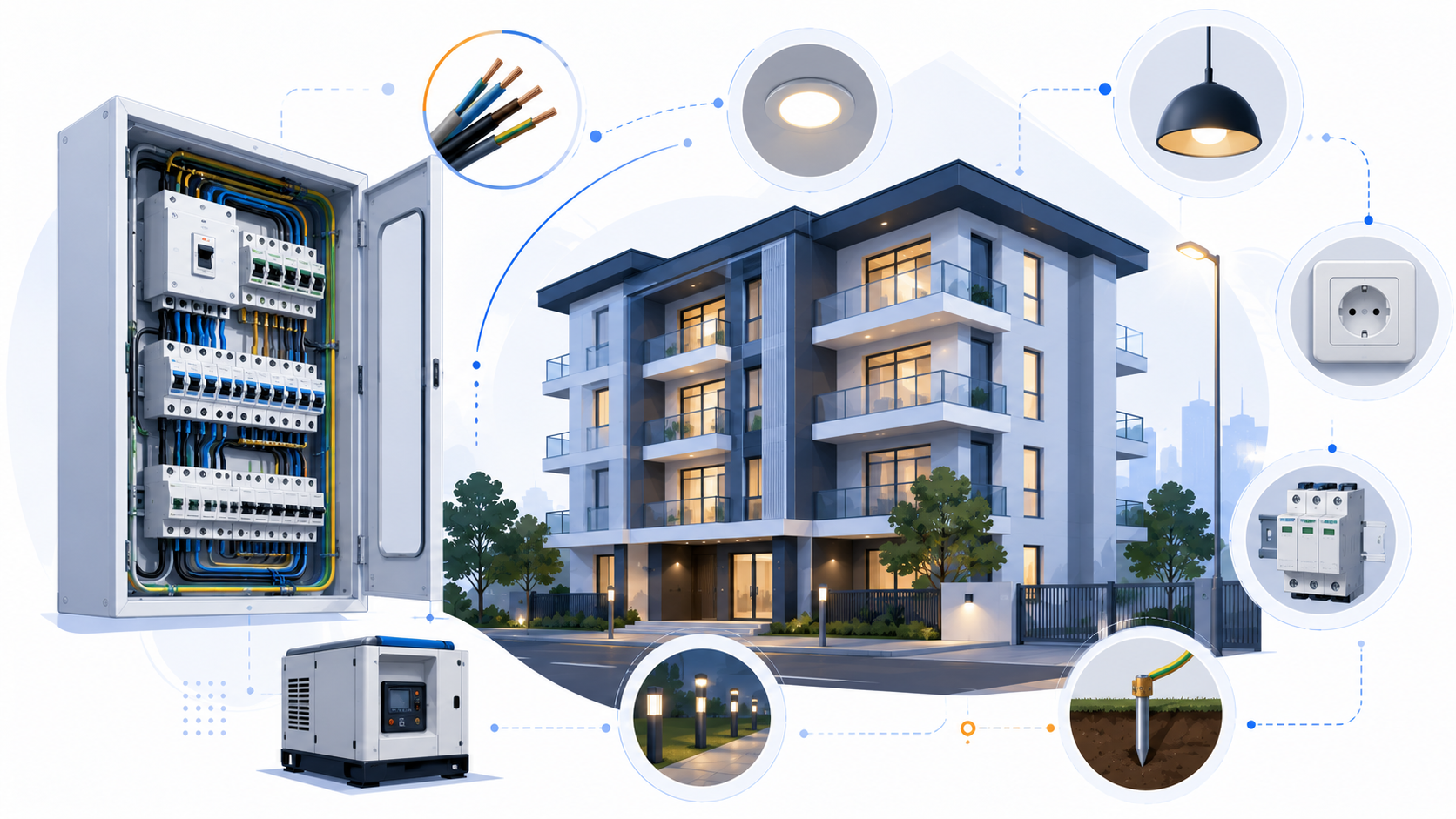 Installation électrique complète d’un immeuble résidentiel
